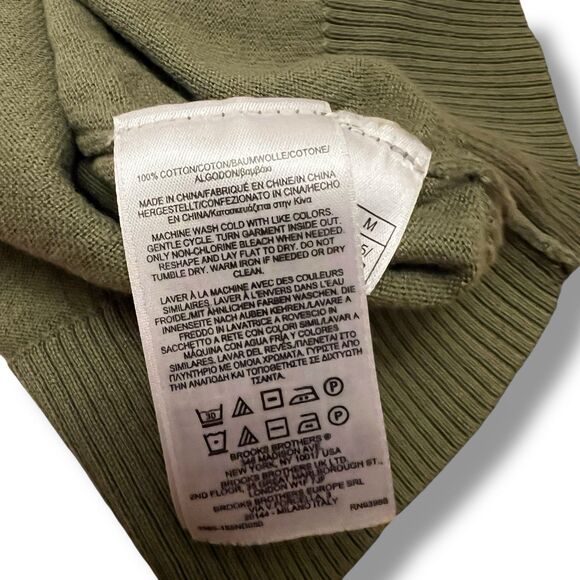 Brooks Brothers Red Fleece Sweater Mens Medium Pink Green Pullover Long Sleeve - Picture 5 of 9